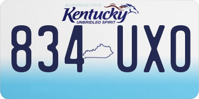 KY license plate 834UXO
