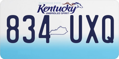KY license plate 834UXQ