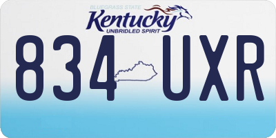 KY license plate 834UXR