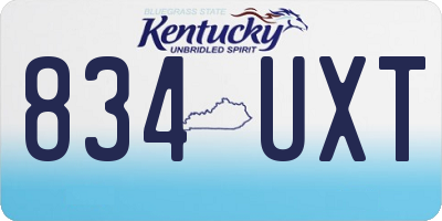 KY license plate 834UXT