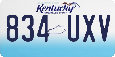 KY license plate 834UXV