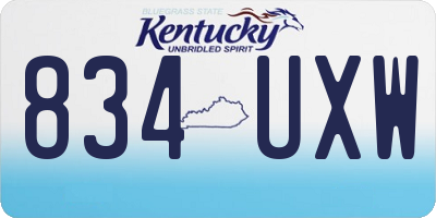 KY license plate 834UXW