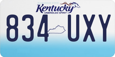 KY license plate 834UXY