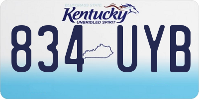KY license plate 834UYB