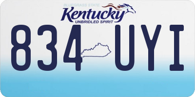 KY license plate 834UYI