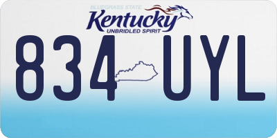 KY license plate 834UYL