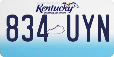 KY license plate 834UYN