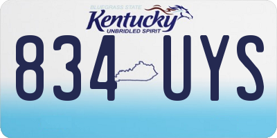 KY license plate 834UYS