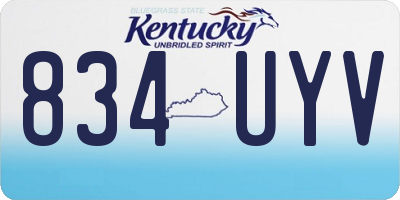 KY license plate 834UYV