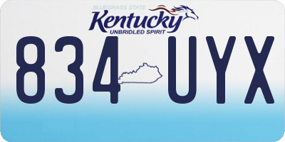 KY license plate 834UYX