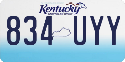 KY license plate 834UYY
