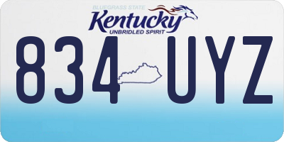 KY license plate 834UYZ