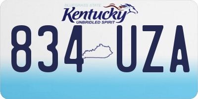KY license plate 834UZA