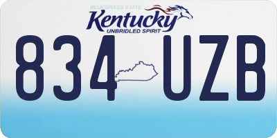 KY license plate 834UZB