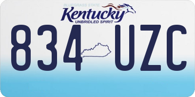 KY license plate 834UZC