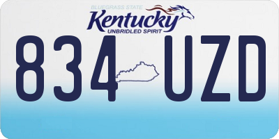 KY license plate 834UZD
