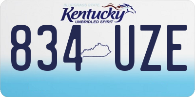 KY license plate 834UZE