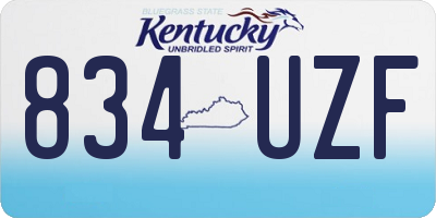 KY license plate 834UZF
