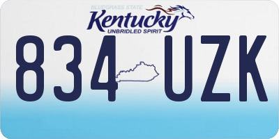 KY license plate 834UZK