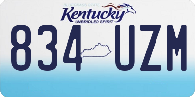KY license plate 834UZM