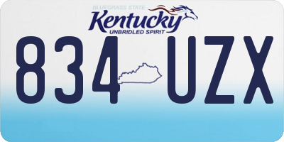 KY license plate 834UZX