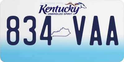 KY license plate 834VAA