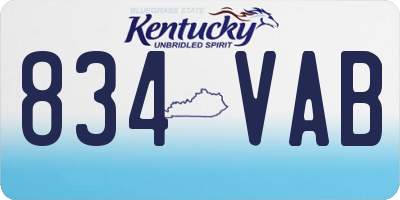 KY license plate 834VAB