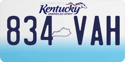 KY license plate 834VAH