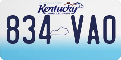 KY license plate 834VAO