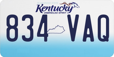 KY license plate 834VAQ