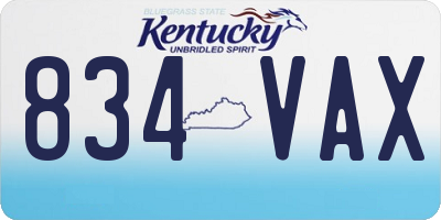KY license plate 834VAX