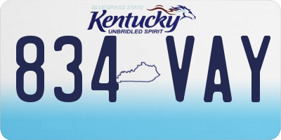 KY license plate 834VAY
