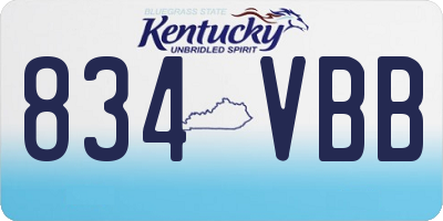 KY license plate 834VBB