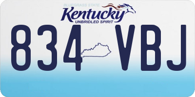 KY license plate 834VBJ