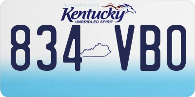 KY license plate 834VBO