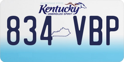 KY license plate 834VBP