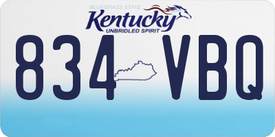 KY license plate 834VBQ