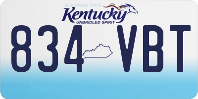 KY license plate 834VBT