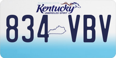 KY license plate 834VBV