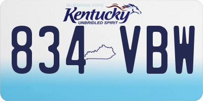KY license plate 834VBW