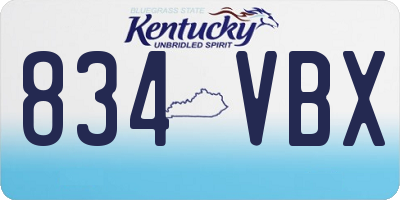KY license plate 834VBX