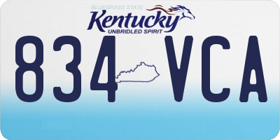 KY license plate 834VCA