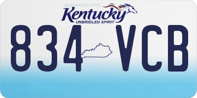 KY license plate 834VCB