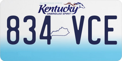 KY license plate 834VCE