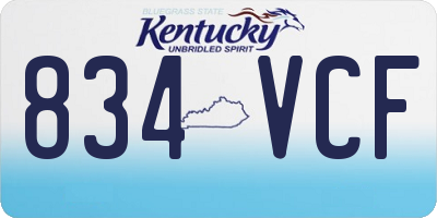 KY license plate 834VCF