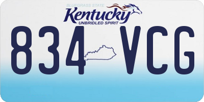KY license plate 834VCG