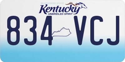 KY license plate 834VCJ