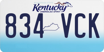 KY license plate 834VCK