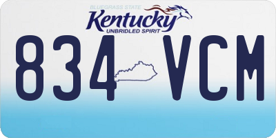 KY license plate 834VCM