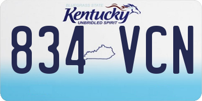 KY license plate 834VCN